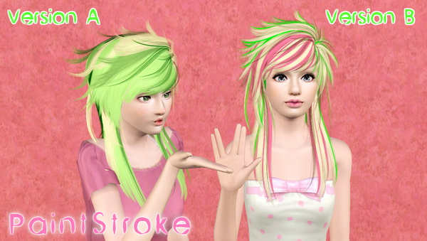 Holic Streaked hairstyle retextured by Katty for Sims 3