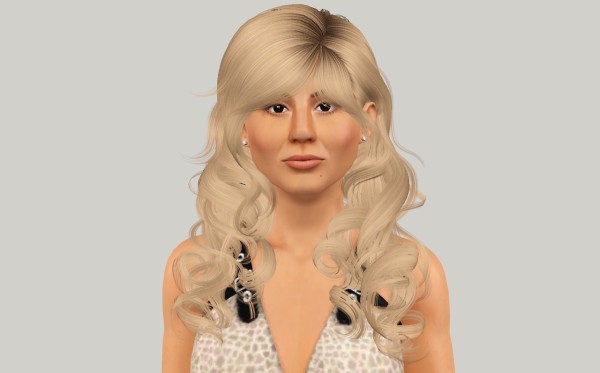 Tight curls with bangs hairstyle hairstyle NewSea`s AzureSky retextured by Fanaskher for Sims 3
