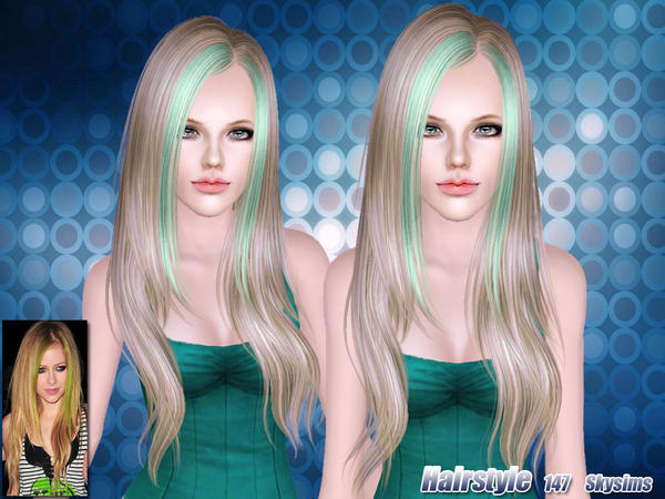 Two colors hairstyle 147 by Skysims for Sims 3