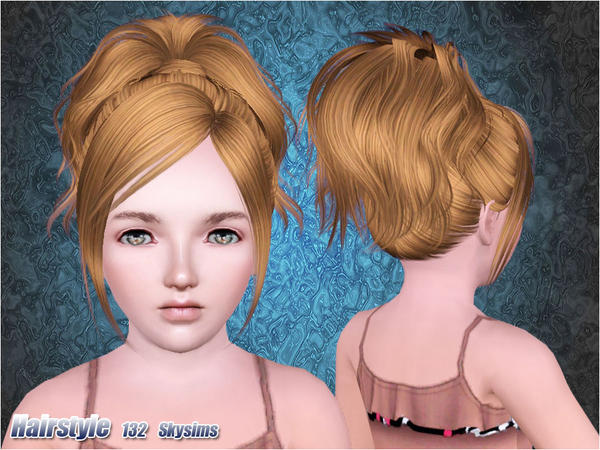 Untidy ponytail hairstyle 134 by Skysims for Sims 3