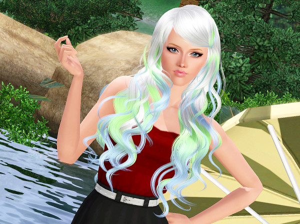 Framing hairstyle Newsea’s Sparklers retextured by Brad for Sims 3