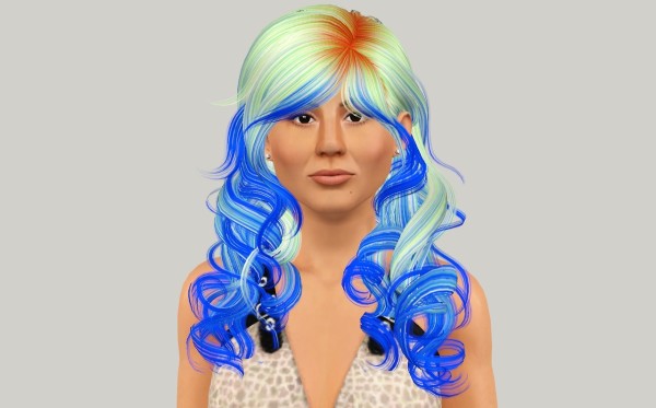 Tight curls with bangs hairstyle hairstyle NewSea`s AzureSky retextured by Fanaskher for Sims 3