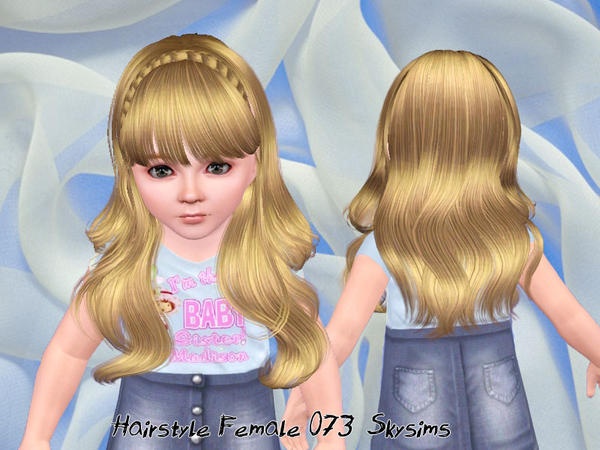 Braided crown with bangs hairstyle 073 by Skysims for Sims 3