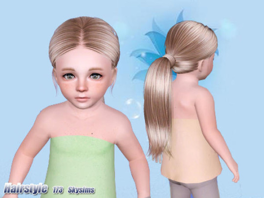 High wrapped ponytail hairstle 173 by Skysims - Sims 3 Hairs