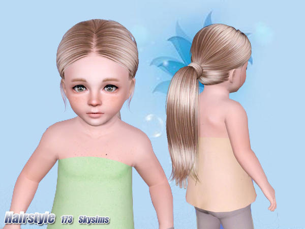 High wrapped ponytail hairstle 173 by Skysims for Sims 3