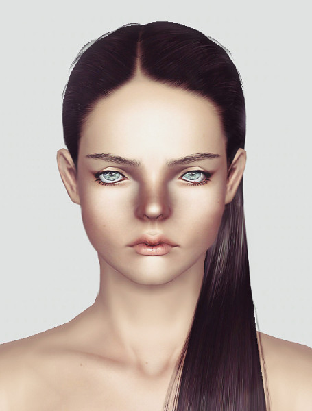 Middle parth straight hairstyle Cazy 118 Rosanna retextured by Momo for Sims 3