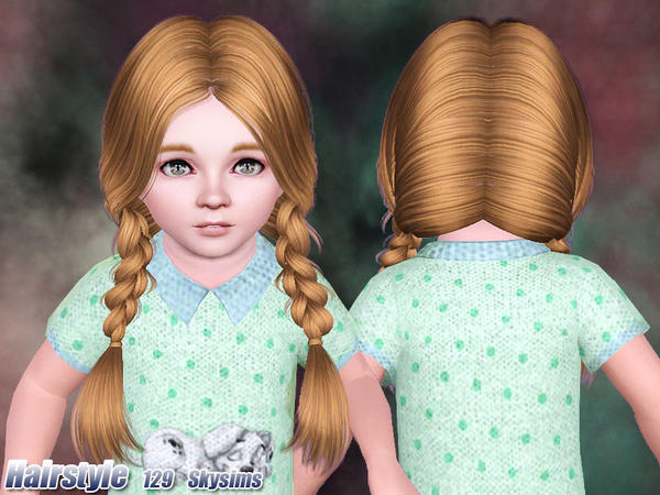 Student braids hairstle 129 by Skysims for Sims 3