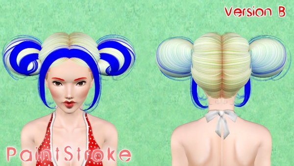 Newseas Ulala hair retextured by Katty for Sims 3