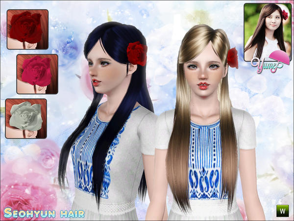 Yume Seohyun hairstyle by Zauma for Sims 3