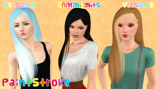 Braided side hairstyle Yume by Alesso retextured by Katty for Sims 3
