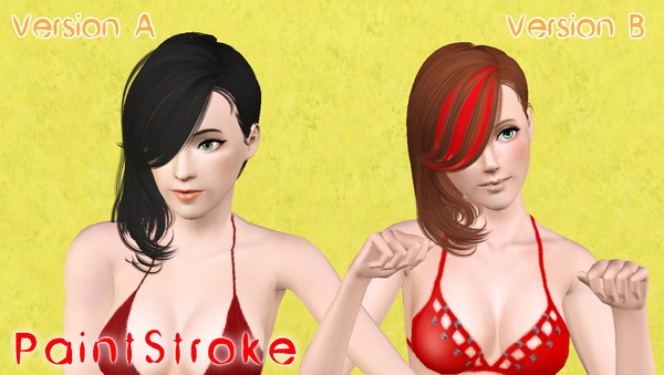 Shiny side hairstyle Newsea’s Hell on Heels retextured by Katty for Sims 3