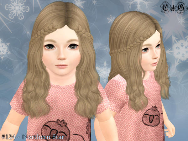 Double braided bangs Northern Star hairstyle by Cazy for Sims 3