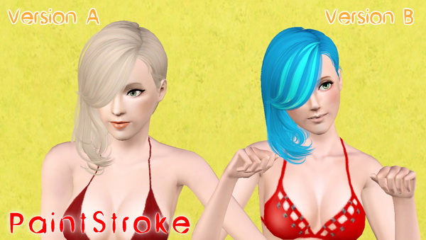 Shiny side hairstyle Newsea’s Hell on Heels retextured by Katty for Sims 3