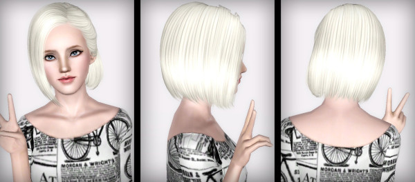 Side bob hairstyle ButterflySims 100 retextured by Forever and Always for Sims 3