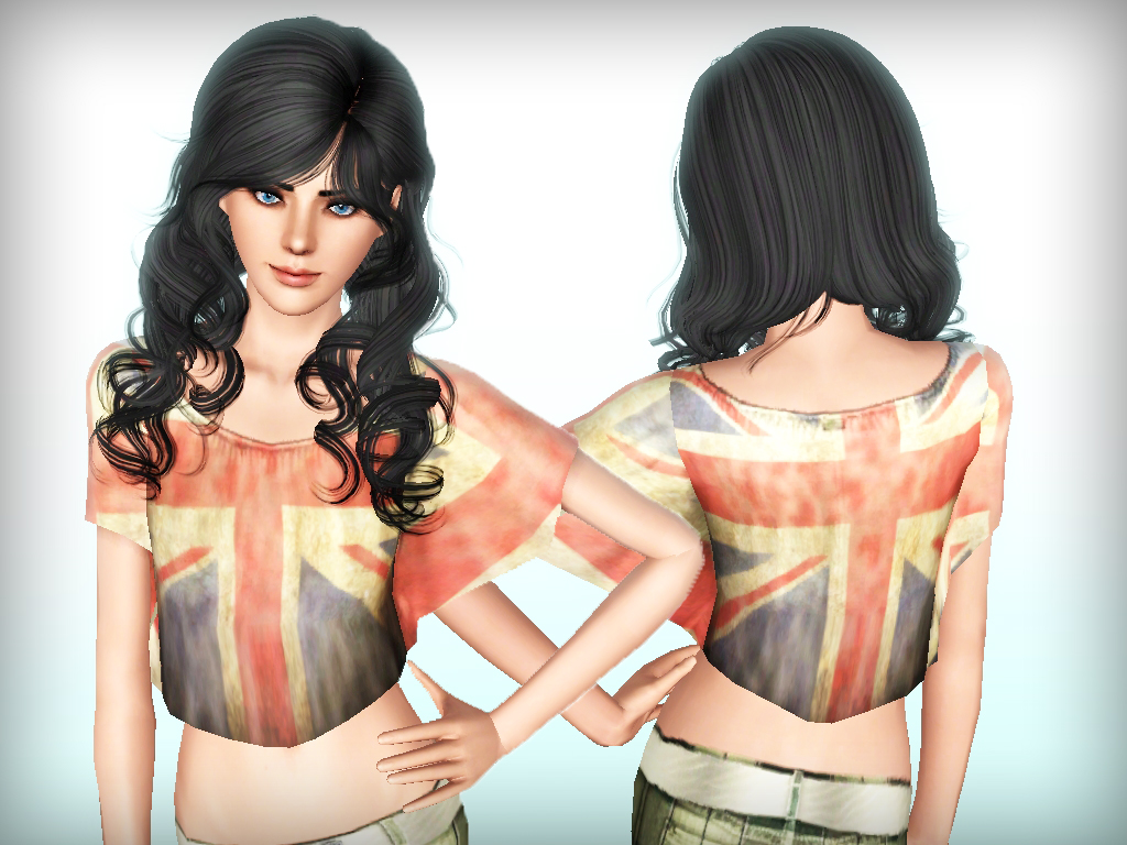 Newsea’s Azure Sky hairstyle retextured by Forever and Always Sims 3