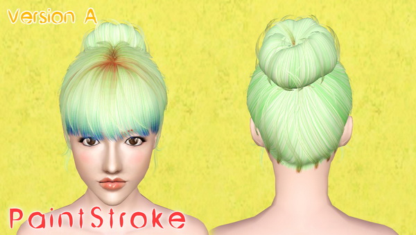 S Club N3 top knot hairstyle retextured by Katty for Sims 3