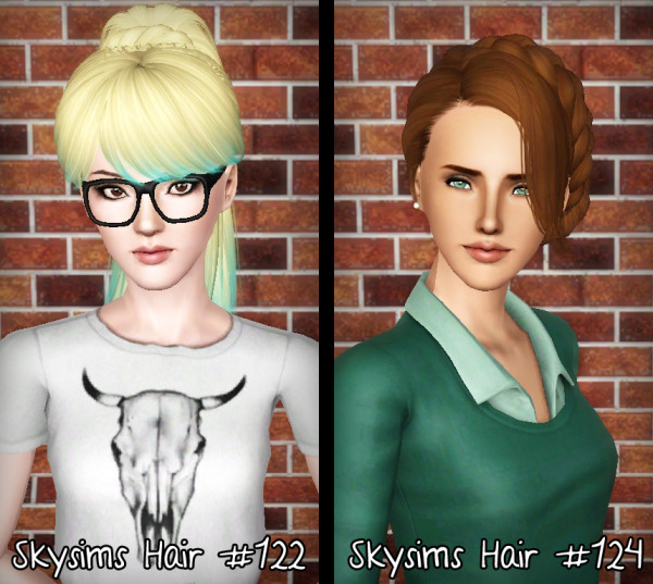 Skysims 122 and 124 hairstyle retextured by Forever and Always for Sims 3