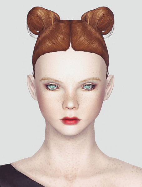 Ox Horns hairstyle Newsea and EA Hair Mashup by Momo for Sims 3