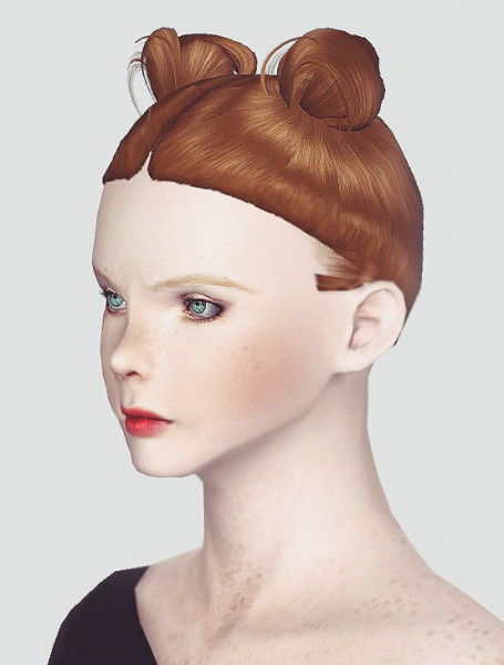 Ox Horns hairstyle Newsea and EA Hair Mashup by Momo for Sims 3