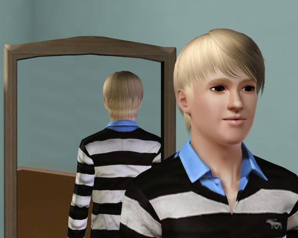 Sleek fringed hairstyle Raon 39 retextured by Savio for Sims 3
