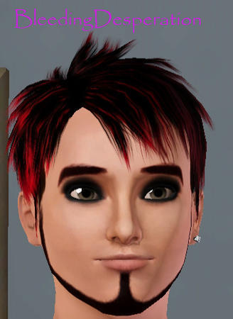 Emo Hair  Short Black with Red by  BleedingDesperation for Sims 3