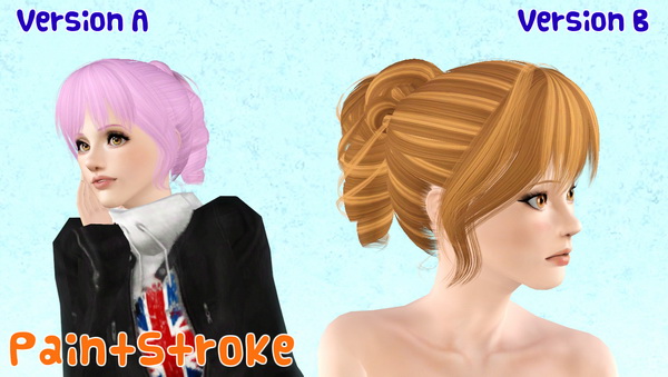 Twisted ponytail hairstyle NewSea`s Endless Songby retextured by Katty for Sims 3