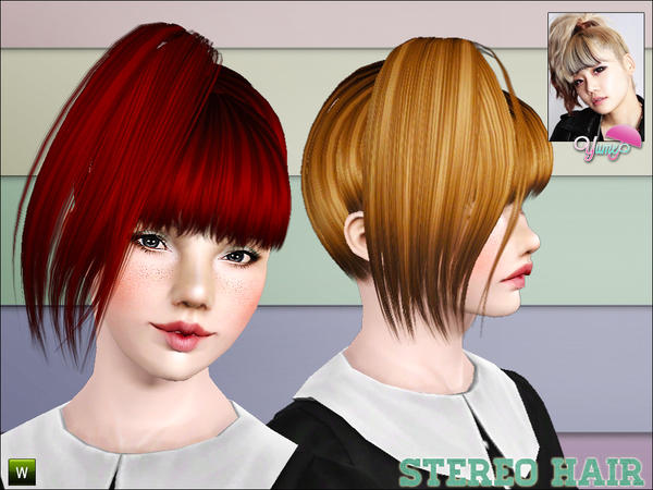 Yume crazy ponytails Stereo hairstyle by Zauma for Sims 3