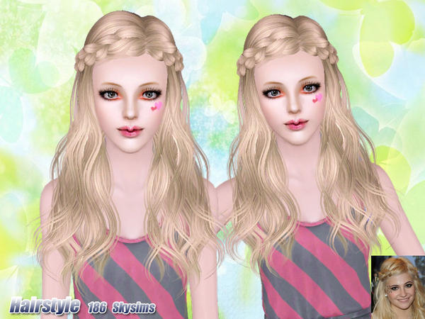 Braid headband hairstyle 186 by Skysims for Sims 3