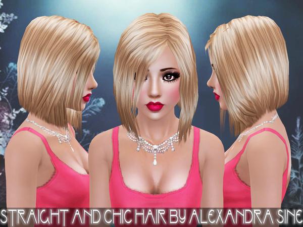 Straight and Chic hairstyle by Alexandra Sine  for Sims 3