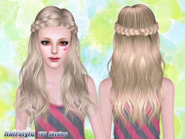 Braid headband hairstyle 186 by Skysims for Sims 3