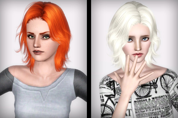Layered chin lenght hairstyle NewSea`s Chain Reaction retextured by Forever and Always for Sims 3