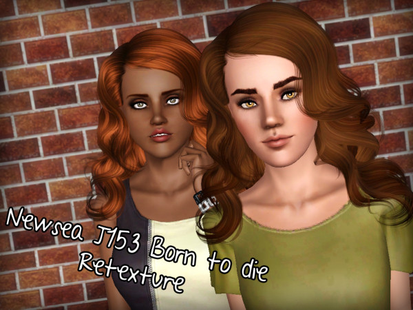 Romantic waves hairstyle Newsea`s BornTo Die retextured by Forever and Always for Sims 3