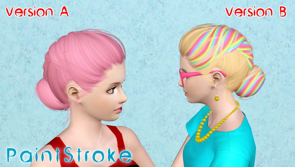 Fishtail Bun hairstyle NewSea`s Agnes retextured by Katty for Sims 3