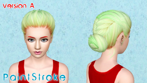 Fishtail Bun hairstyle NewSea`s Agnes retextured by Katty for Sims 3