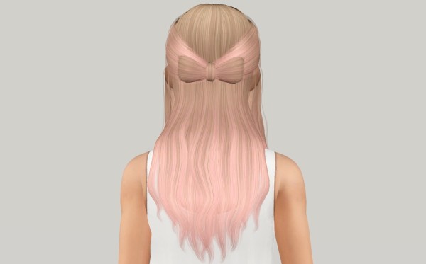 Half up half down with bow hairstyle  Cazy`s Promise retextured by Fanaskher for Sims 3
