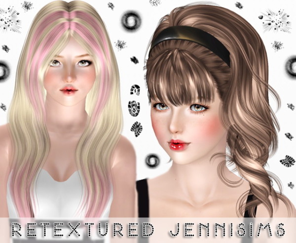 Nightcrawler 16 and Newsea Belladonna hairstyles retextured by JenniSims for Sims 3