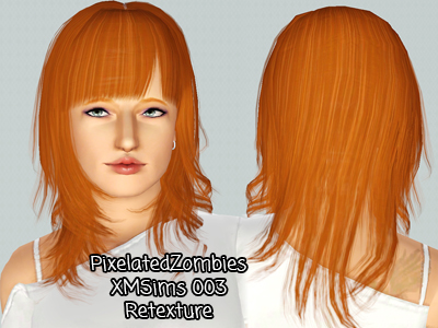 Layered hairstyle  XM Sims 003 retextured by Pixelated Zombies for Sims 3