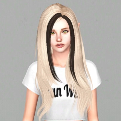 Skysims 147 two colors hairstyle retextured by Sjoko - Sims 3 Hairs