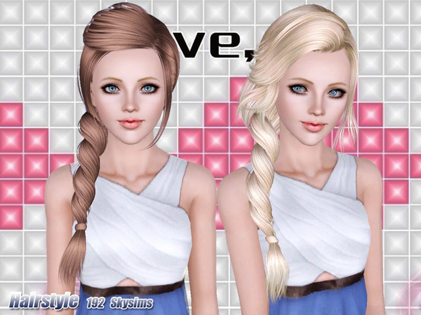 Rolled side tail hairstyle 192 by Skysims for Sims 3