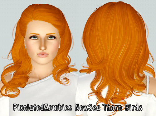 Royal hairstyle NewSea`s Thorn Birds rerextured by Pixelated Zombies for Sims 3