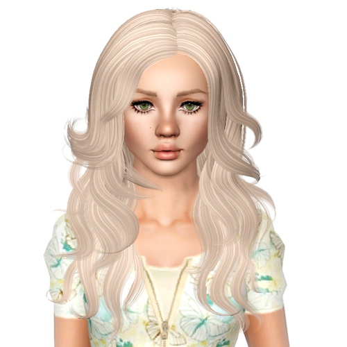 Dimensional wavy hairstyle Newsea`s Abbie retextured by Sjoko for Sims 3