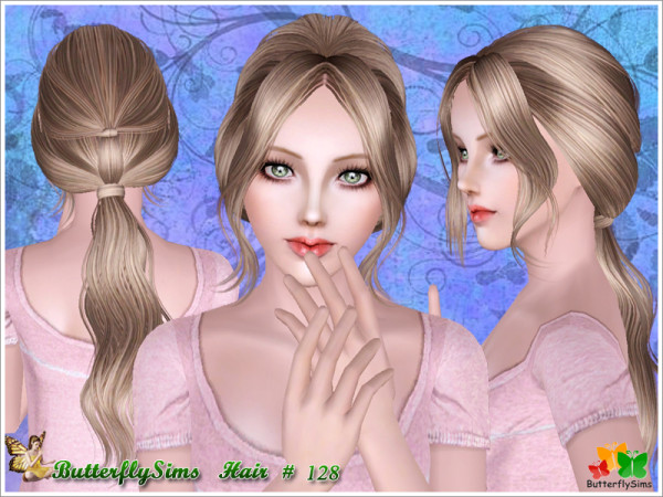 Double wrapp ponytail hairstyle 128 by Butterfly for Sims 3