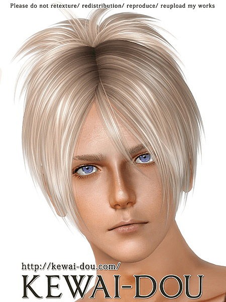 Sangrose for Male spiny hairstyle by Kewai Dou for Sims 3