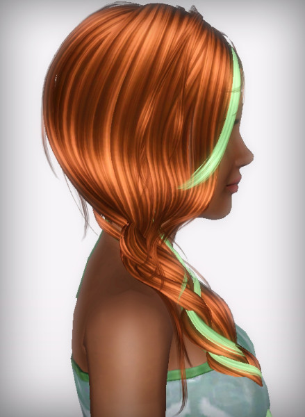 Side fishtail hairstyle NewSea`s Moonrise retextured by Forever and Always for Sims 3