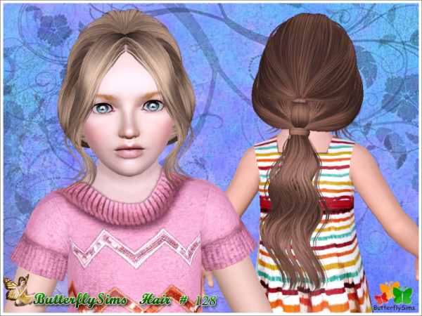 Double wrapp ponytail hairstyle 128 by Butterfly for Sims 3