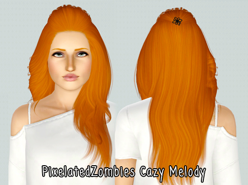 Rolled bangs hairstyle Cazy`s Melody retextured by Pixelated Zombies for Sims 3