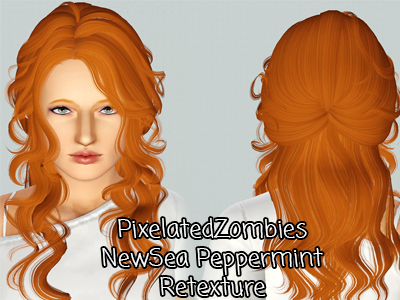 Newsea`s Peppermint hairstyle retextured by Pixeklated Zombies for Sims 3