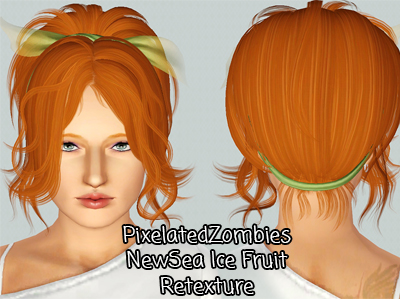 Retro hairstyle NewSea`s Ice Fruit retextured by Pixelated Zombies for Sims 3