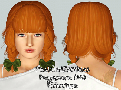Peggy`s 049 hairstyle retextured by Pixelated Zombies for Sims 3
