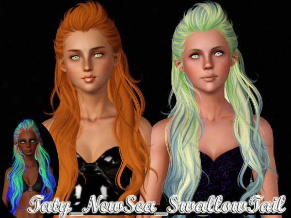 NewSea`s and Skysims hairstyles retextured by Taty for Sims 3